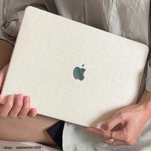 Funda Carcasa Cuero PU Blanca para Macbook M4 Pro 14 16 15 M3 M2 Air 13 11 12 pulgadas - Imagen 1 de 13