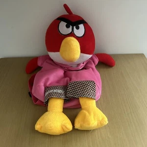 Angry Birds Red Pink Bird Plush Backpack Bag with Adjustable Straps - Picture 1 of 2