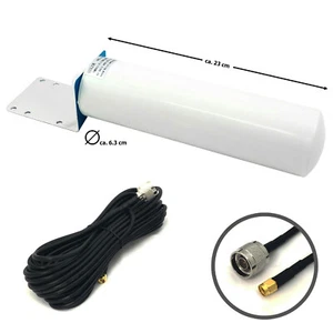 LTE Antenne  698-960 2700MHz 5M Kabel SMA außen, Halter Omni für z.b. Speedport - Afbeelding 1 van 5