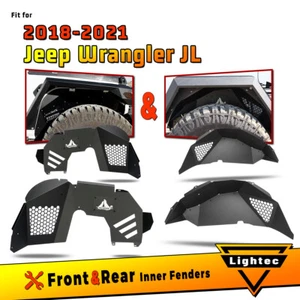 Front Rear Inner Fender Liners for 2018-2025 Jeep Wrangler JL JLU Steel Black - Picture 1 of 12
