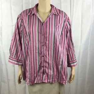 Maggie Barnes Button Front Top Pink Size 32W - Picture 1 of 6