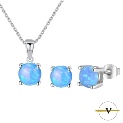 SET COLLANA E ORECCHINI DONNA PUNTO LUCE OPALE TURCHESE E ARGENTO 925 - Immagine 1 di 4