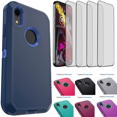 For iPhone XR Shockproof Hybrid Soft Case Protective Cover / Screen Protector - Image 1 of 4
