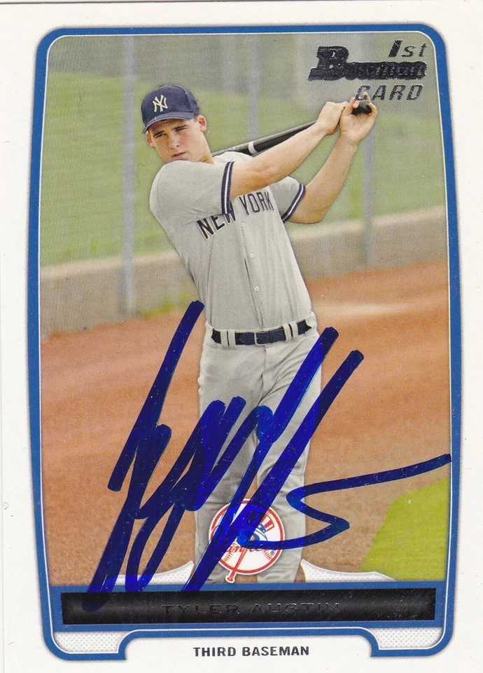 TARJETA NOWMAN FIRMADA POR TYLER AUSTIN NEW YORK YANKEES MILWAUKEE BREWERS GIANTS TWINS Foto 1 de 1