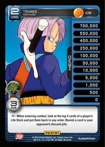 DBZ Dragon Ball Z TCG Card Panini Premiere C5 Trunks, Resolved - Picture 1 of 1