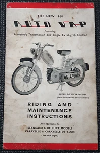 1960 Auto Vap Riding & Maintenance Intructions Manual. Deluxe Moped Scootamatic - Picture 1 of 7