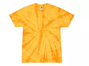 Gold Spider Tie Dye T-Shirts Kids & Adult 100% Pre-Shrunk Cotton Colortone - Picture 1 of 1