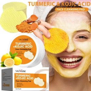 30/150PCS Turmeric & Kojic Acid Cleansing Pads for Dark Spots and Exfoliating US - Picture 1 of 23