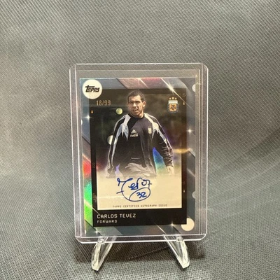 2025 Topps Focus Argentina Carlos Tevez Auto Blue /99 - Image 1 of 2
