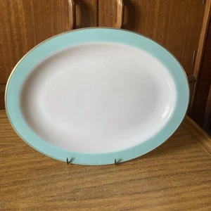 Vintage Pyrex Weardale Duck Egg Blue Turquoise Large Charger Platter 13 inches - Picture 1 of 17