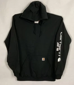 Carhartt Men's XL Tall Hoodie Sweatshirt Black Midweight 54x31.5” New - Picture 1 of 13