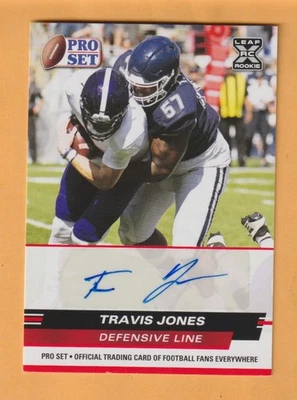 Travis Jones Connecticut Huskies AUTO 2022 Leaf Pro Set Baltimore Ravens - Image 1 of 2
