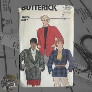 Chaqueta Butterick 6882 Misses patrón talla 8-10-12 mujer vintage sin cortar - Imagen 1 de 5