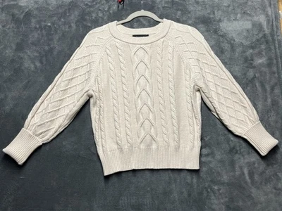 Suéter Tahari Mujer’s S Marfil Crema Cable Tejido Dinero Antiguo Preppy Acadamia Foto 1 de 4