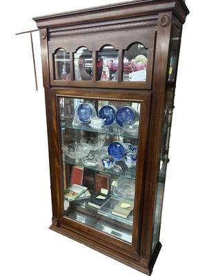 65094    Mahogany Side Loading Curio China Cabinet - Image 1 of 4
