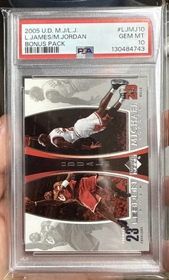 2005-06 UD Michael Jordan/LeBron James Dual PSA 10 #LJMJ10 - Image 1 of 4