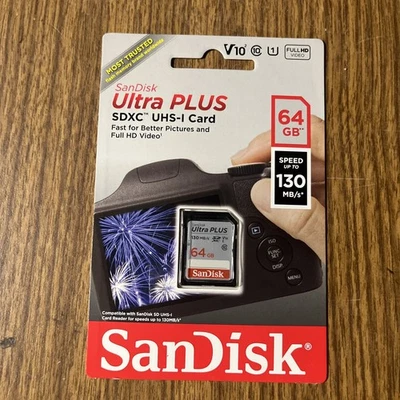 Tarjeta de memoria SDXC SanDisk Ultra 64 GB UHS Speed Class 1 Foto 1 de 2