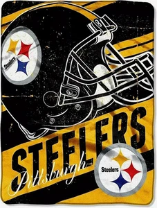 Manta súper de felpa inclinada profunda de los Pittsburgh Steelers con licencia de la NFL. - Imagen 1 de 1
