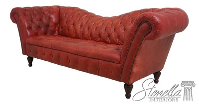 69283: винтажный 3-местный кожаный стеганый диван Chesterfield - Изображение 1 из 4