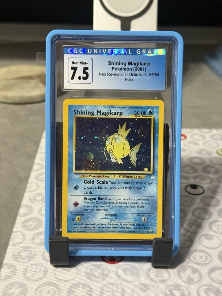 Shining Magikarp 66/64 Neo Revelation Holo CGC blue Label Near Mint 7.5 - Image 1 of 1