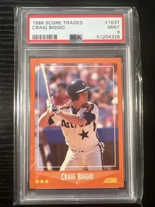 1988 Score Traded Craig Biggio RC #103T PSA 9 Mint Rookie - Picture 1 of 2