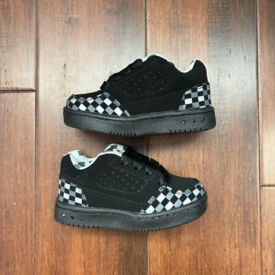 Zapatillas negras a cuadros para bebé bebé niño pequeño niño talla 4 5 6 7 8 9 Foto 1 de 4