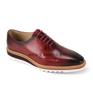 NEW Giovanni Mens Fashion Dress Shoes Genuine Leather Lightweight Burgundy USA - Picture 1 of 1