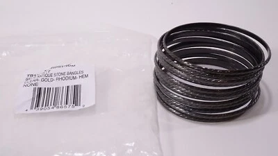 Juego de 12 brazaletes apilables Nordstrom cinta de rodio hematita para mujer nuevos con etiquetas 89 Foto 1 de 4