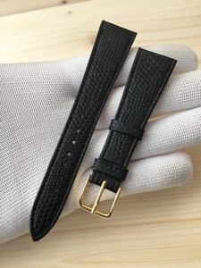 CORREA-STRAP RELOJ GRANO LAGARTO NEGRO 20MM "NEW OLD STOCK 1960-1970" - Imagen 1 de 4