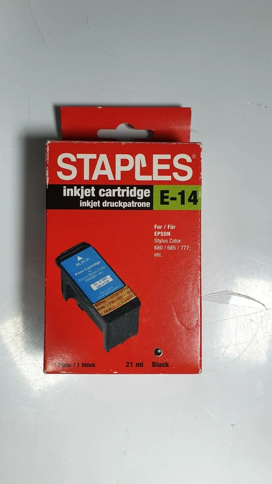 Staples Inkjet Cartridge E-14 Black 21 ML For Epson Stylus Color 680 / 685 / 777 - Image 1 of 4