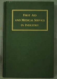 First Aid and Medical Service in Industry antique old book green home decor - Picture 1 of 4