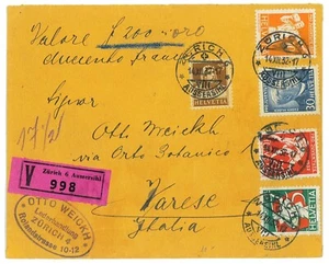 P4319 - JUEGO SUIZA PROJUVENTUTE 1932, SOBRE CARTA REGISTRADA VALOR DECLARADO - Imagen 1 de 2