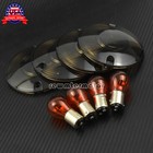 Turn Signal Lens Smoke Cover w/ 4pcs Bulbs Fit For Harley Touring FLHT Softail