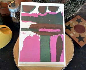 Sœur Corita Estampe Terre En Signe Années 60 Pop Art Moderne Abstrait 1968 10x14 - Photo 1/5