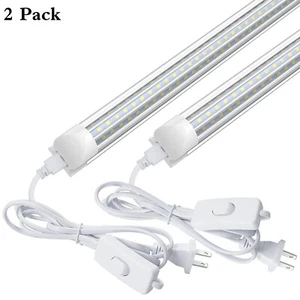 2Pcs LED Shop Lights T8 2FT Garage Workshop 24W 6000K 2' LED Tube Light Fixtures - Picture 1 of 9