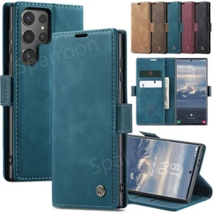 Hülle Für Samsung Galaxy S25 S24 Ultra S23 S22 S21 Leder Magnet Tasche Schutz - Picture 1 of 69