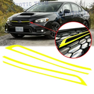For Subaru WRX STI 2018-2019 Fluorescent PinStripe Yellow Decor Grille Stickers - Picture 1 of 10