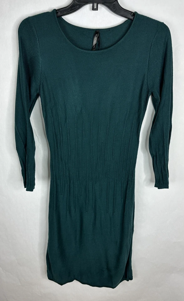 Vestido para mujer Marc New York Andrew Marc verde medio manga 3/4 tejido línea A Foto 1 de 4