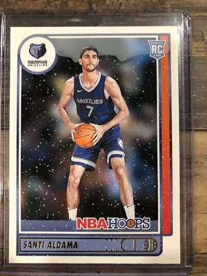 2021-22 Panini NBA Hoops Santi Aldama Snowflake Winter Parallel RC #207 - Image 1 of 2