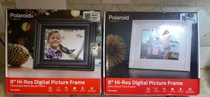 2- 8" Digital Photo Frame Distressed Black & Ivory Wood Tone Frames - Polaroid - Picture 1 of 7