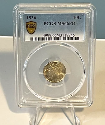 1936-P Mercury Silver Dime PCGS MS66FB "Gold Shield" w/beautiful toning - Image 1 of 3