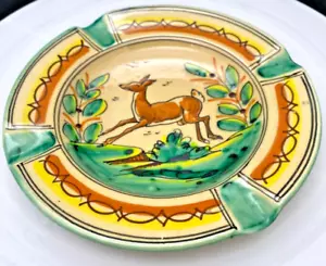 CENICERO CIERVO TOLEDO PUENTE DEL ARZOBISPO ESPAÑOL DE COLECCIÓN 7,2" PINTADO A MANO c1960 en muy buen estado - Imagen 1 de 5