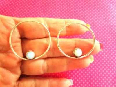 Pendientes de aro de plata opalita Foto 1 de 2