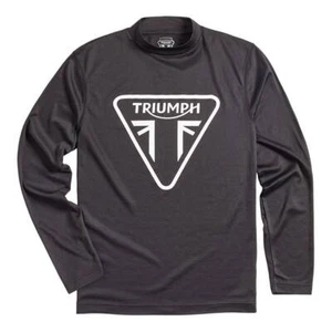 GENUINE Triumph Motorcycles Rapid Dry Performance Riding Long Slv Tee Black NEW - Picture 1 of 1