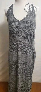 Athleta Gray Geometric Print Knitted Nanda Athletic Athleisure Dress, Size XLT - Picture 1 of 7