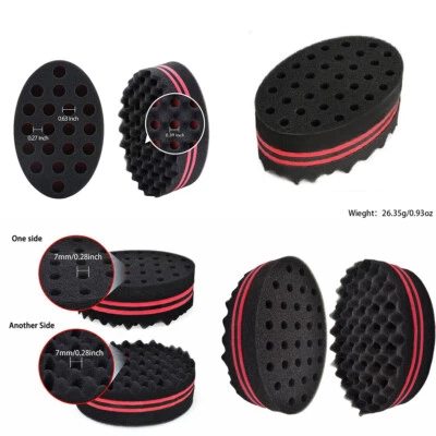 US 3 Pc Hair Sponge Magic Barber Twist Curl Brush Dread Locking Afro Coil Comb - Image 1 of 4