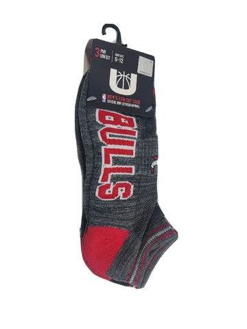 CHICAGO BULLS NBA Quarter Cut Socks 3 PAIR PACK MENS Size 6-12 NEW NWT Cover