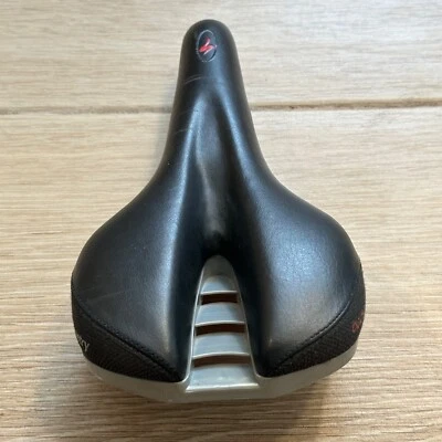 Sillín de asiento de gel para bicicleta geometría de cuerpo especializado recortado negro rojo 285 mm de largo A1 Foto 1 de 4