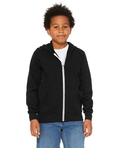 Bella + Canvas Youth Sponge Fleece Full-Zip Hooded Sweatshirt 3739Y S-L - Picture 1 of 6