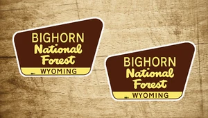 (2) Bighorn National Forest Aufkleber Aufkleber 3 Zoll x 2 Zoll Wyoming Vinyl Aufkleber Aufkleber - Bild 1 von 1